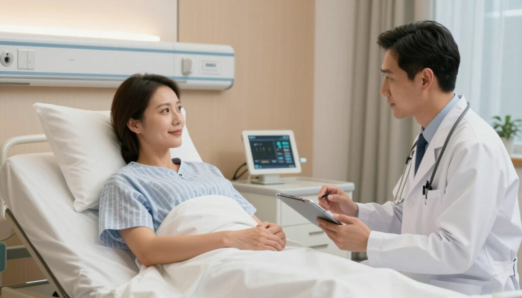 Paciente satisfeito sendo atendido em hospital premium da rede Omint plano de saúde